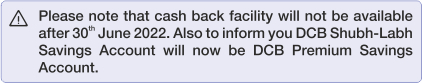 Cash back facility is valid till 30th June 2022